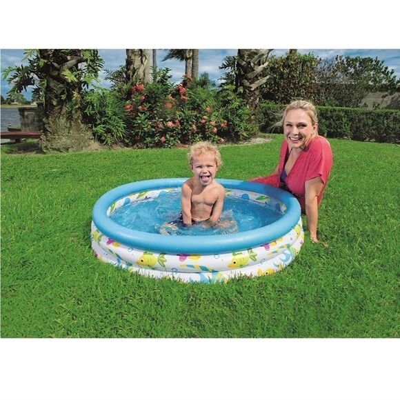 Kiddie Kids Inflateable Pool Coral Print 40.2" x 40.2" x 9.8" - Picture 3 of 4